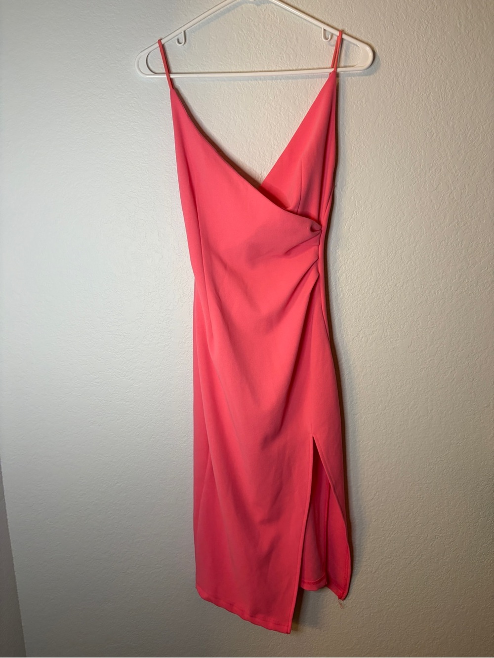 Hello Molly Quiet Dancer Midi Dress with Side Slit in Hot Pink XS